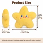 Yellow Smiling Starfish Plush — proposed size reference; dimensions require sample confirmation.