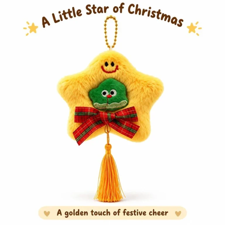 Yellow Star Christmas Plush Ornament