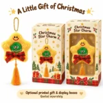 Yellow Star Christmas Plush Ornament — optional packaging concept; final artwork, fit and quotation require confirmation.