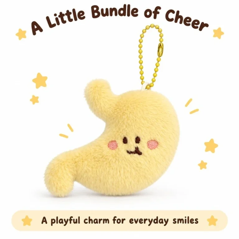 Yellow Stomach Plush Keychain