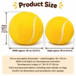 Yellow Tennis Ball Plush Cushion — proposed size reference; dimensions require sample confirmation.