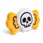 Yellow Bow Skull Textile Applique — additional angle concept.